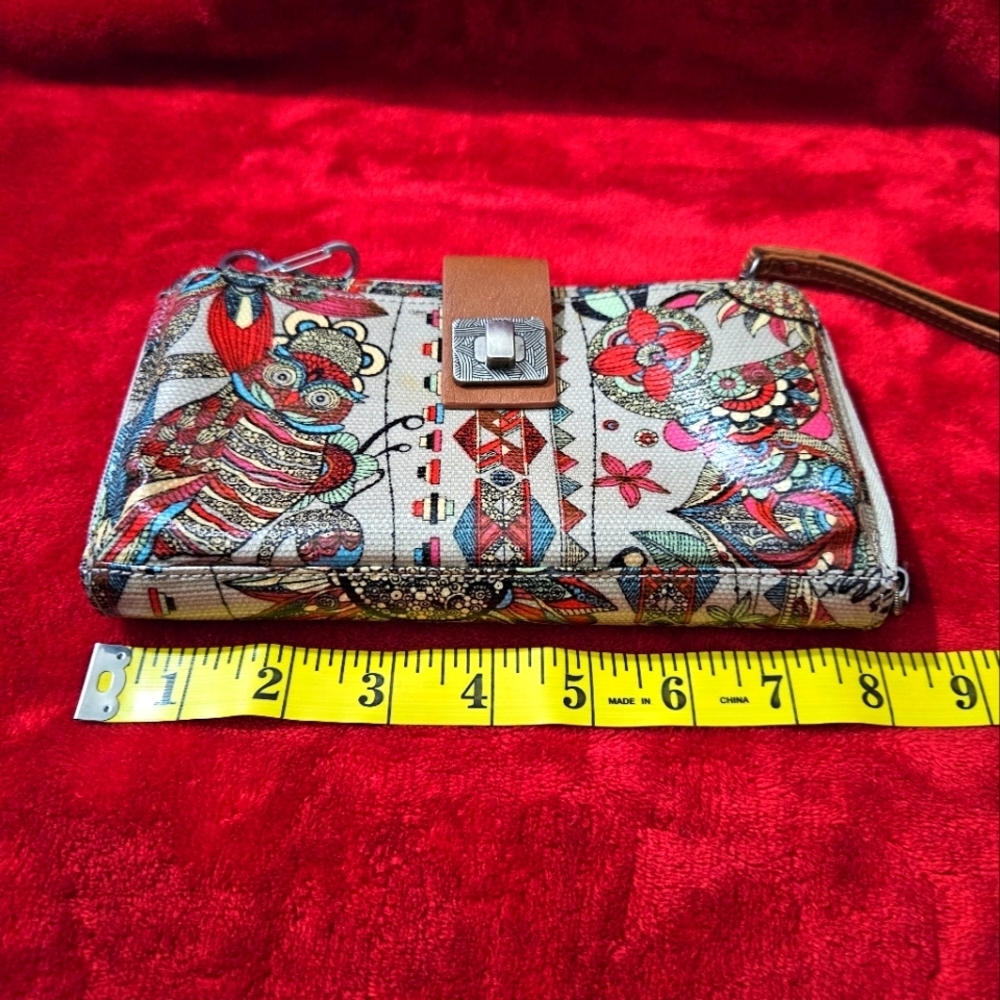 Sackroot Wristlet-Owl Design-Vibrant Multicolor - Picture 9 of 10